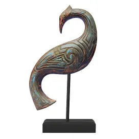 Bali jackfruit wood bird on stand